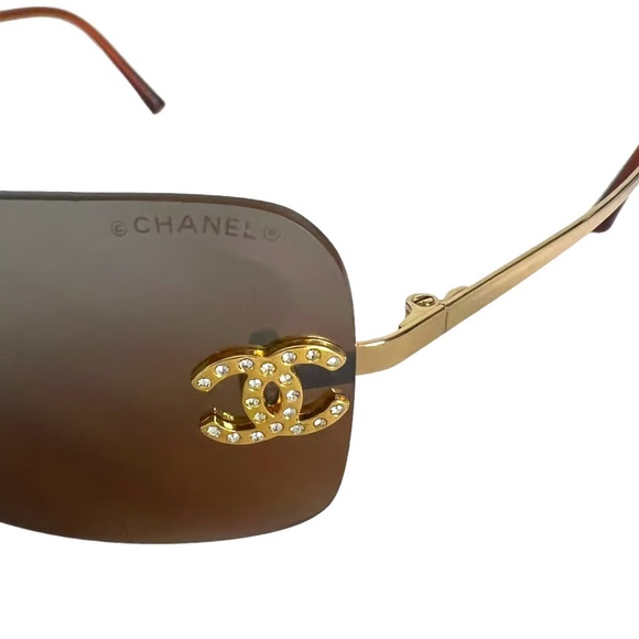 RARE VINTAGE CHANEL RIMLESS SUNGLASSES - Picture 11 of 13